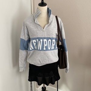 Brandy Melville Newport Half Zip Crew Neck Sweater